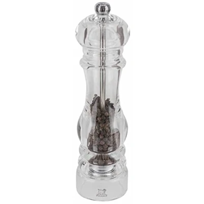 Image of Peugeot Nancy Manual Pepper Mill Adjustable Grinder Acrylic, Clear, 22 cm