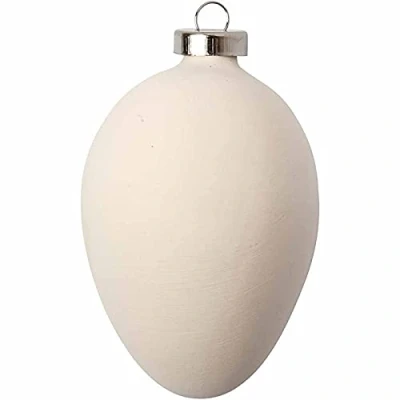 Image of Crafty Capers 12 Ceramic 6cm Oval/Egg Bauble Ornaments to Decorate