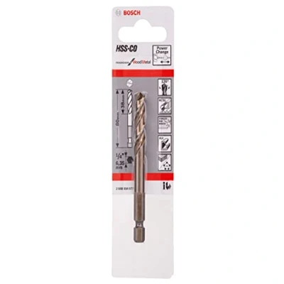 Image of Bosch 2608584677 1x HSS Co Pilot Drill Bit (Ø 7.15 mm, Accessories Drivers), Silver/Brown, 8cm x 4.4cm 0.9cm
