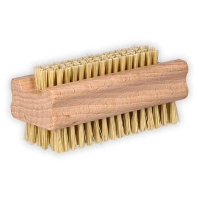 Image of ToolSpace Nail Brush Double Sided Wood Solid Strong Mix Agawa Tapica and Synthetic Bristles Cleaning Hand Wash Finger Scrubbing for Dirt