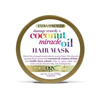 Image of OGX Extra Strength Damage Remedy + Coconut Miracle Oil Hair Mask, Hydrating &amp; Softening Anti Frizz Treatment to Help Repair Hair, Paraben Free, Sulfated Surfactants 6 oz