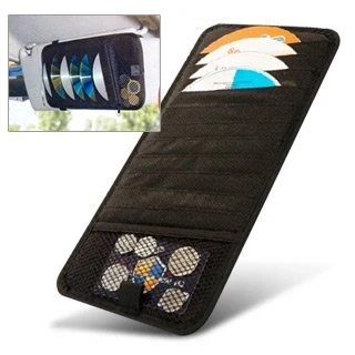 Image of New Car Sun Visor CD/DVD Disc Storage Holder (Holds 12)