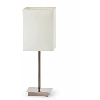 Image of Thana 1 Light Table Lamp White, Nickel with White Shade, E27