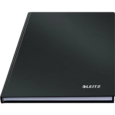 Image of Leitz A5 Hard Covered Notebook, Ruled, 90 gsm Ivory Paper, Solid Range, Black, 80 Sheets