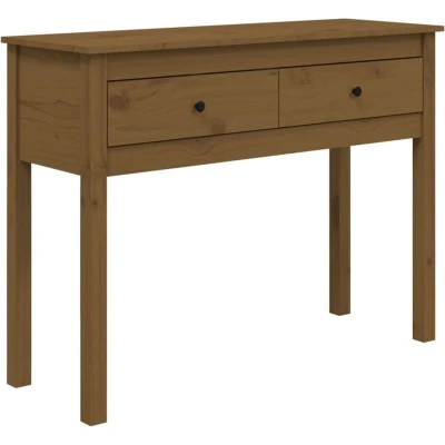 Image of vidaXL Console Table Honey Brown 100x35x75 cm Solid Wood Pine