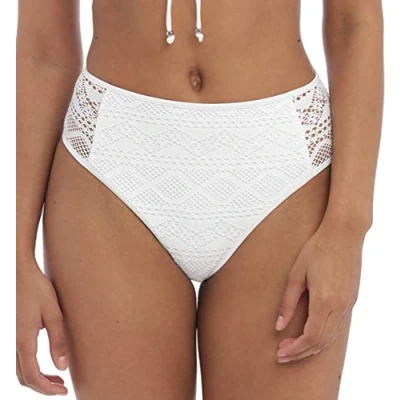 Image of Sundance High Waist Bikini Bottom, White, Large