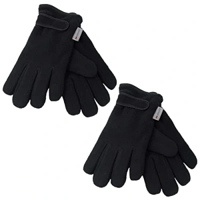 Image of Undercover Ladies 2 Pack Fleece Thinsulate Gloves Black One Size