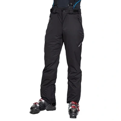 Image of Trespass Men KRISTOFF Waterproof Ski Trousers with Removable Braces, Ankle Zips, Gaiters &amp; Side Vents Orange, M