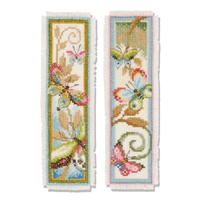 Image of Vervaco Counted Cross Stitch: Bookmarks: Deco Butterflies: Set of 2, NA, 6 x 20cm