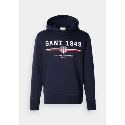 Image of GANT Graphic Hoodie Sweatshirt, Men&#039;s, Size: XL, Evening blue