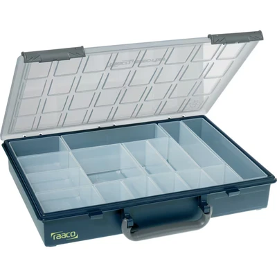 Image of raaco 136211 &quot;Assorter PSC 55 4x8 15&quot; Compartment Box, Blue/Transparent