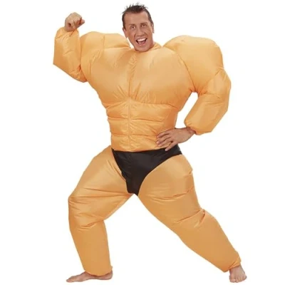 Image of Mens Inflatable Bodybuilder Costume for TV Cartoon &amp; Film Fancy Dress