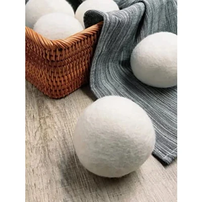 Image of Set of 6 Natural Wool Tumble Dryer Balls Reusable Laundry Softener Aid Energy Efficient
