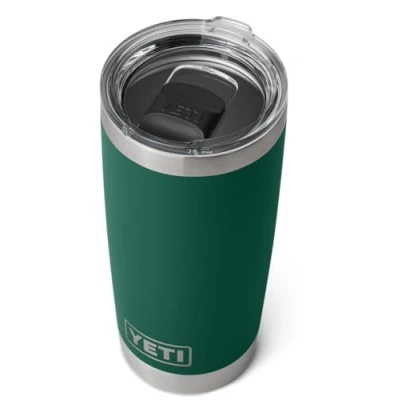 Image of YETI Rambler Tumbler, Vaccum Insulated Stainless Steel Tumbler with Magslider Lid, Black Forest Green, 20 oz (591 ml)