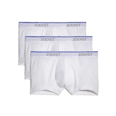 Image of 2(X)IST Men&#039;s Cotton Stretch No Show Trunk 3 Pack white Medium