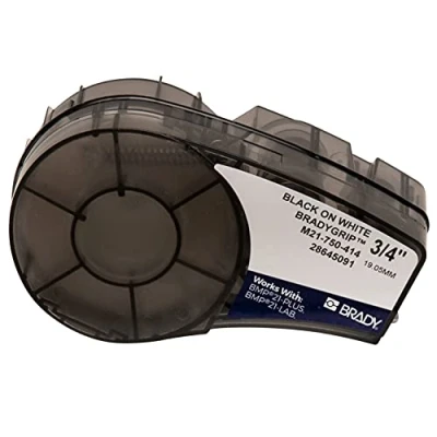 Image of Brady Bradygrip Printable Hook Material for The BMP21 Plus Series, 19.05mm x 3.048m, Black on White