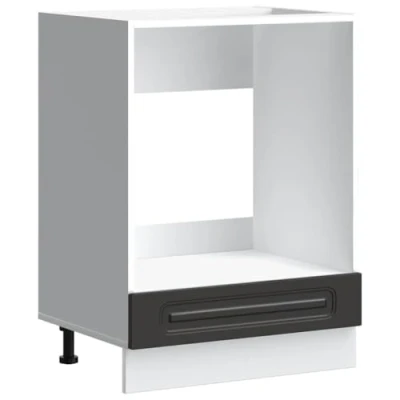 Image of vidaXL Kalmar Black Engineered Wood Oven Cabinet Space Saving Storage Stand w/Adjustable Feet for Kitchen Microwave