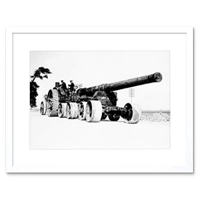 Image of Wee Blue Coo War WWI UK British Gun Flanders Ypres Cannon Artillery Framed Wall Art Print