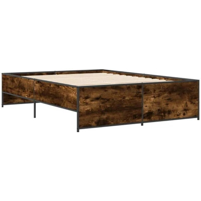 Image of vidaXL Bed Frame without Mattress Smoked Oak 120x200 cm