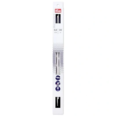 Image of Prym 190 302 Single Point Ergonomic Knitting Needle 3mm/30cm, White, One Size