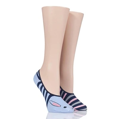 Image of 2 Pair Rabbit Invisible Socks Ladies 4 8 Wild Feet