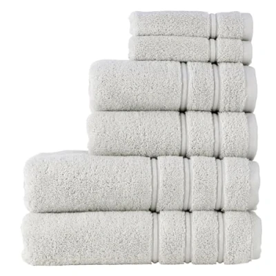 Image of Christy Antalya Large Bath Towels Set of 6 100% Turkish Cotton 600GSM Soft Plush Luxury Towel 2 Hand Face Cloths Quick Dry Lunar Grey