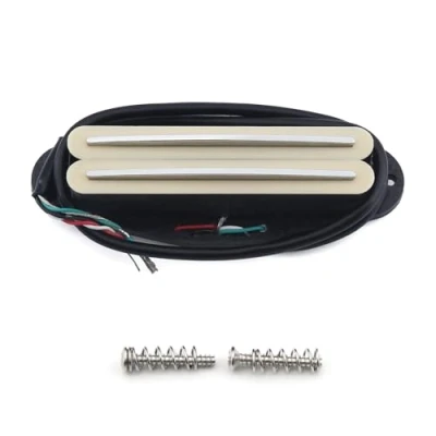 Image of FLEOR Ceramic Hot Rail Single Coil Sized Humbucker Pickup Middle for ST Electric Guitar, Cream