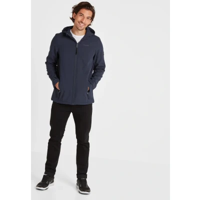 Image of TOG24 Feizor Lightweight Mens Softshell Jacket, Windproof, Showerproof Zip Up Outdoor Jacket with Hood, Fleece Lined for Warmth, Ideal Outdoors and Winter Walking