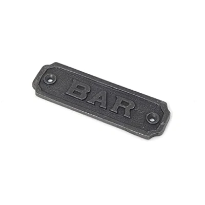 Image of Cast Iron BAR Sign 110mm x 35mm Complete With Fixing Screws