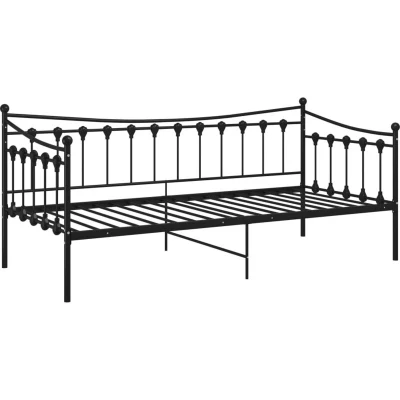 Image of vidaXL Sofa Bed Frame without Mattress Black Metal 90x200 cm