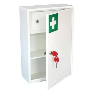 Image of Medical Cabinet First Aid Storage (Medium Size, 14 D x 30 W 45 H cm) White ‎
