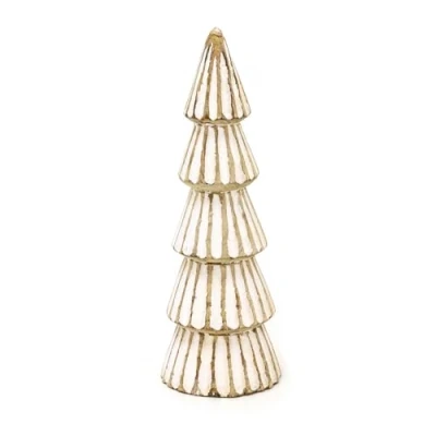 Image of Carousel Home Small Shabby Chic White Wooden Christmas Tree Freestanding Rustic Ornament Statue Decoration 21cm