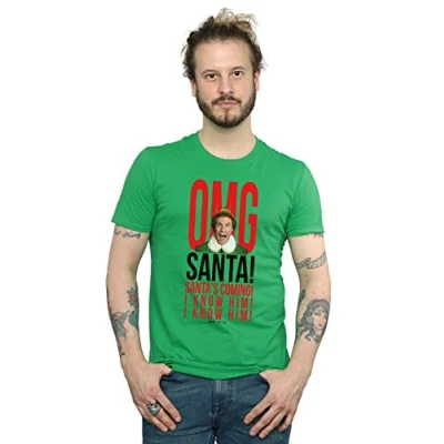 Image of Elf Men&#039;s OMG Santa I Know Him T Shirt Irish Green Small