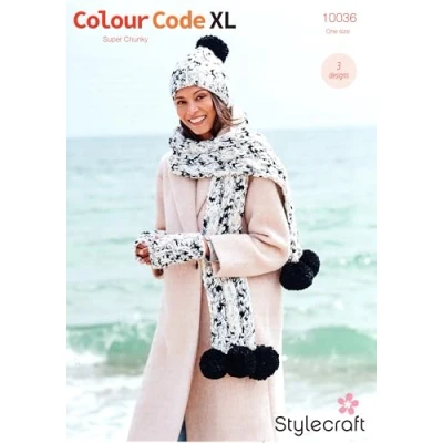 Image of Stylecraft Colour Code XL Super Chunky Knitting Pattern 10036 Ladies Accessories
