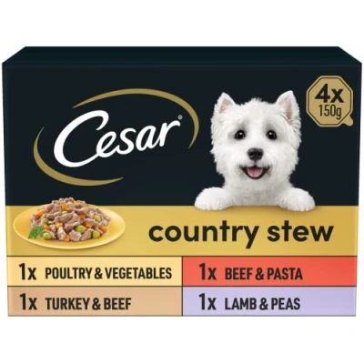 Image of Cesar Country Stew Adult Wet Dog Food Trays Mixed 4 x 150g