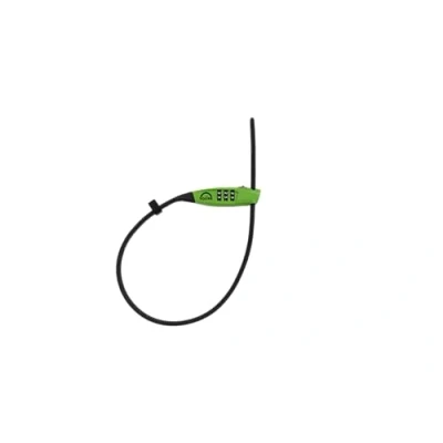 Image of Squire Bike Locks STRAPLOK™ Combi 10 Ultra Lightweight Multi Functional Zip Tie Style Café Lock with 10mm Stainless Steel Core, 450mm Length, 3 Wheel Recodable Combination Green