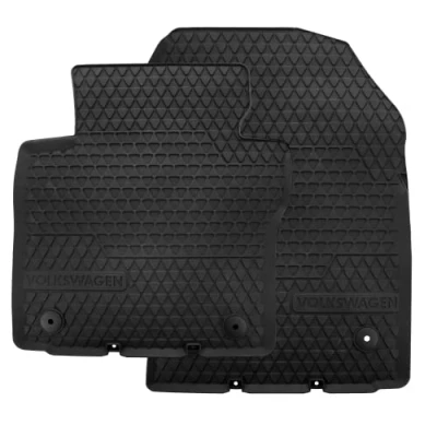 Image of VW Caddy Floor Mats 2K1061502A from 1/2007, 2 x Car Rubber for Front, Non Slip with Fixing Clips