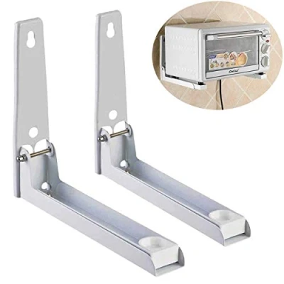 Image of Foldable Stretch Shelf Rack Wall Mount Kitchen Microwave Oven Stand Bracket Mounting Brackets White