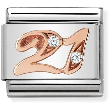 Image of Nomination Rose Gold Number 21 Charm