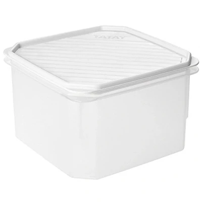 Image of TATAY Food Storage, Airtight, 2.9 L of Capacity, Flexible Pressure Lid, BPA free, Suitable Microwave and Dishwasher, White. Measures: 18,5 x 12,2 cm