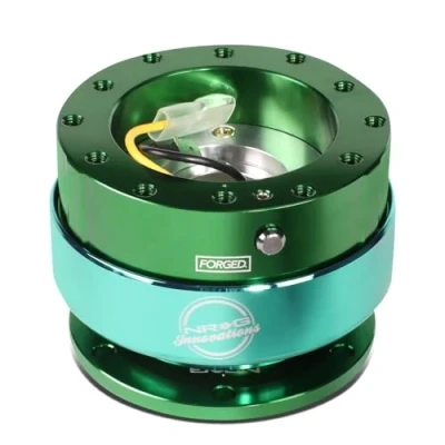 Image of NRG Innovations Gen 2.0 Steering Wheel Quick Release Adapter 6 Hole with Mounting Bolts, (Green Body/Green Ring) Design, SRK 200GNGN