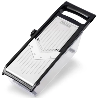 Image of Zolmer® Mandolin Vegetable Slicer Adjustable Mandoline with Two Extra Sharp Julienne Blades Food Including Finger Guard and Collection Tray Veg