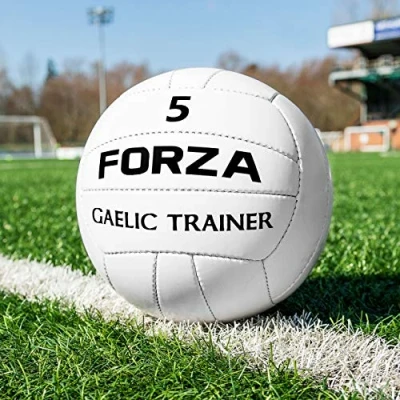 Image of FORZA Gaelic Training Football Hi Tech Airlock Bladder 100% Hand Stitched GAA Ball (Size 5, Pack Of 5)