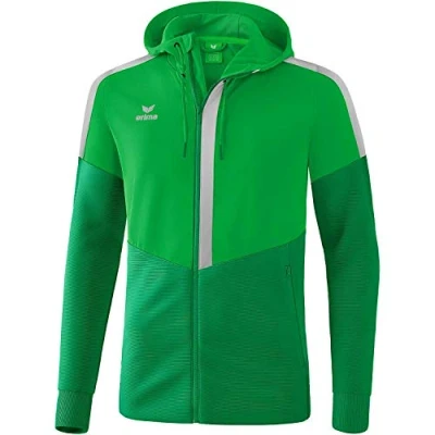 Image of Erima Squad Training Jacket with Hood Fern Green/Emerald/Silver Grey, 164