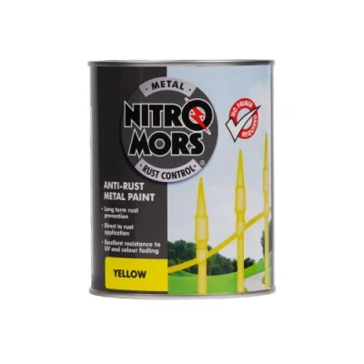 Image of Nitromors Anti Rust Smooth Finish Metal Paint, No Primer Required, Yellow, 750 ml
