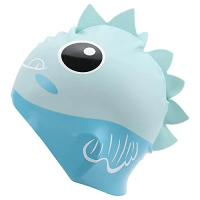 Image of Dilwe Children&#039;s Swim cap with dorsal fin swimming children convenient Bathing Beach Shark for boys and girlsArticles