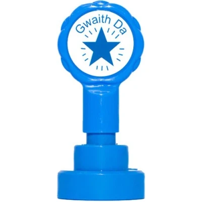 Image of Welsh Self inking teacher reward stamp&quot;Gwaith Da&quot; X12012