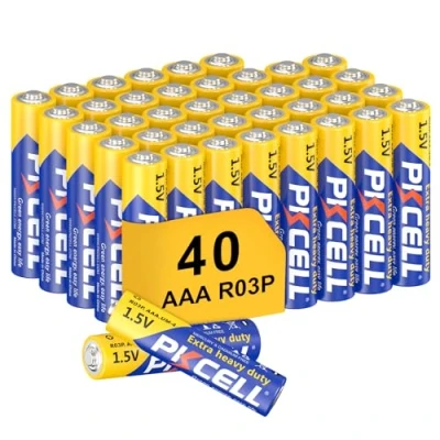 Image of AAA High Performance Zinc Carbon Batteries 1.5 V for Remote Controls, Fixed Phones, Toys, Pack of 40 PKCELL