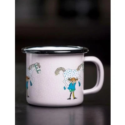 Image of Muurla Pippi Longstocking and The Horse Metal Enamel Mug Cup 150ml/5.07 fl oz