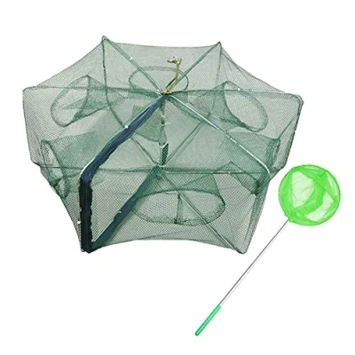 Image of Fish Trap, ZffXH Portable Folding Trap Fishing Bait Foldable Crab Crayfish Minnow Crawdad Shrimp Net Cast Umbrella